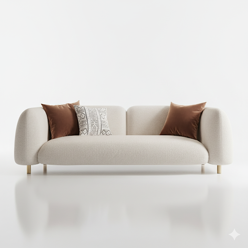 AURA BOUCLÉ CURVILINEAR SOFA | SF 002